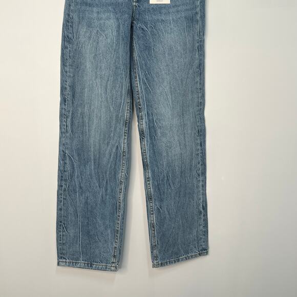 Bershka High Waist Straight Leg Denim Jeans Blue 100% Cotton Size 00 NWT Y2K - Picture 12 of 12